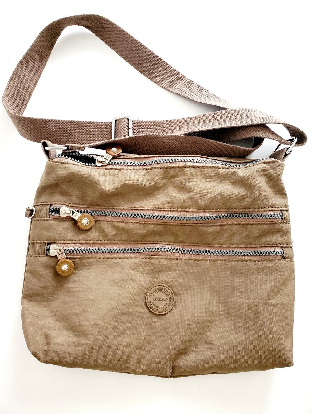 Brown Crossbody Bag with Multiple Compartments